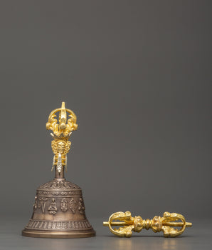 Tibetan Bronze Vajra & Bell Set