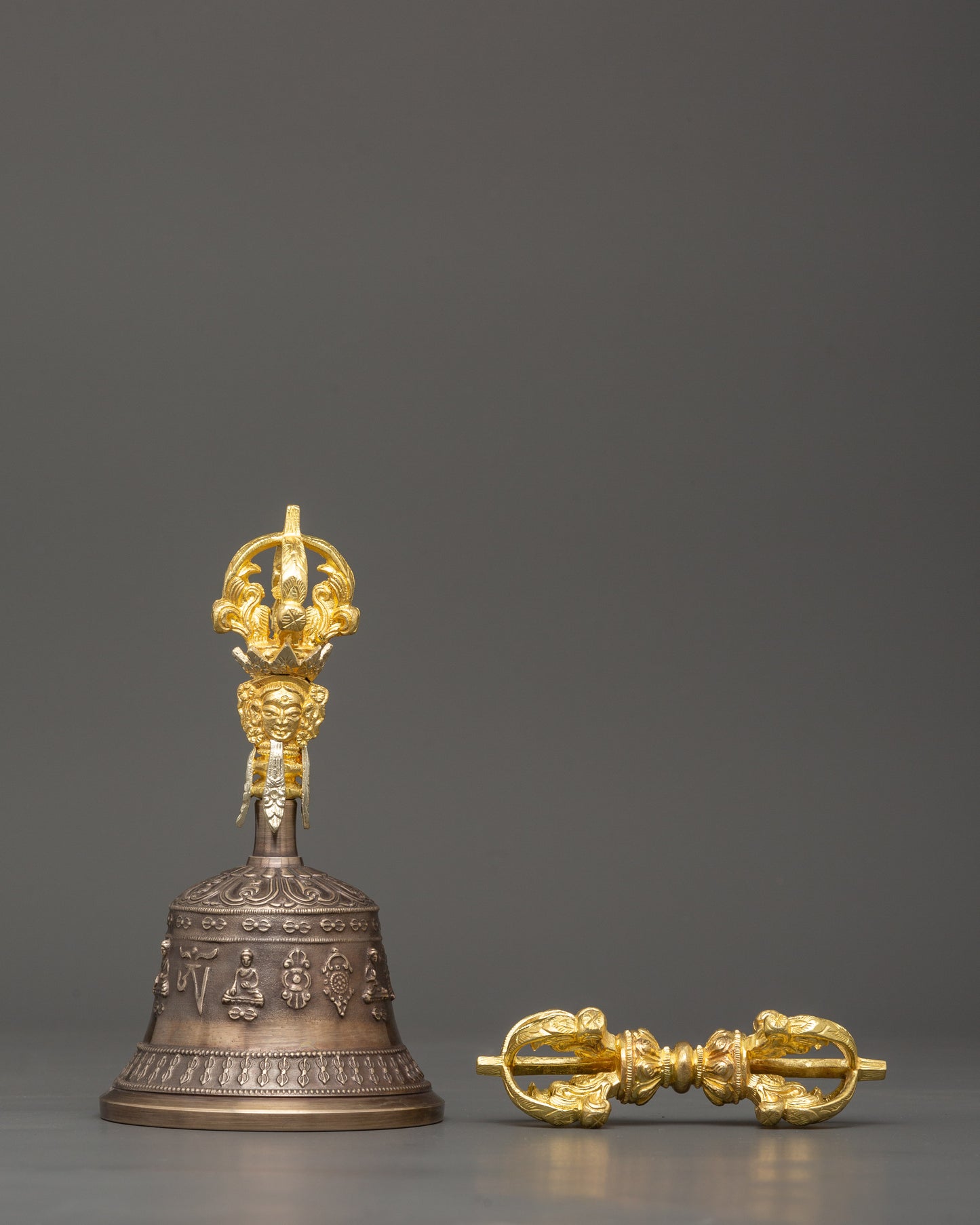 Tibetan Bronze Vajra & Bell Set