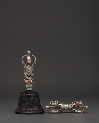 silver-plated-tibetan-bell-and-vajra-set