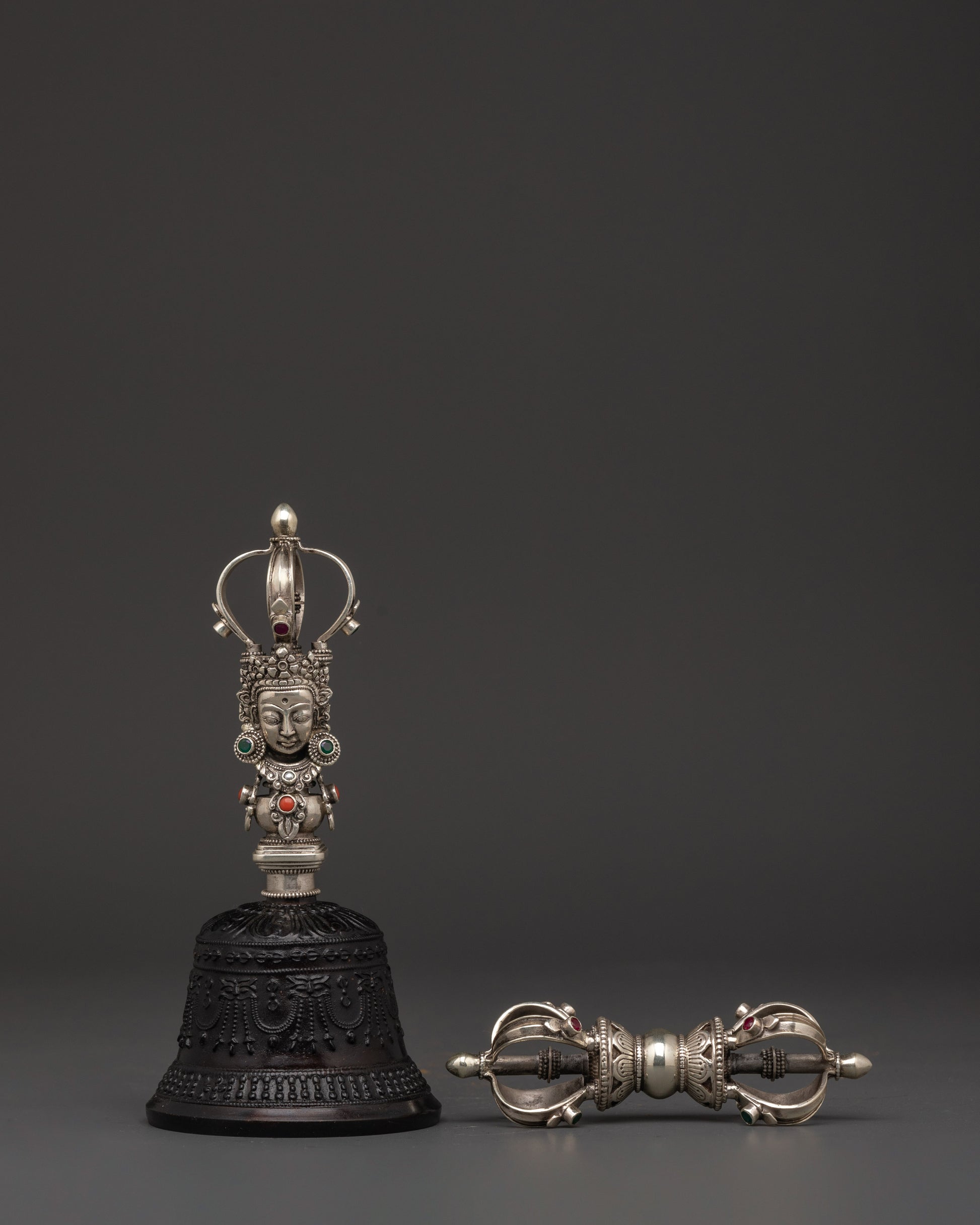 silver-plated-tibetan-bell-and-vajra-set