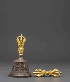 Handcrafted Bell and Vajra for Ritual Use