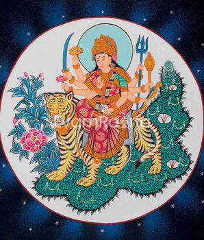 Bhagvati Deity Thangka Painting| Radiate Wisdom and Serenity | Original Hand Painted Spiritual Art for Your Sacred Space