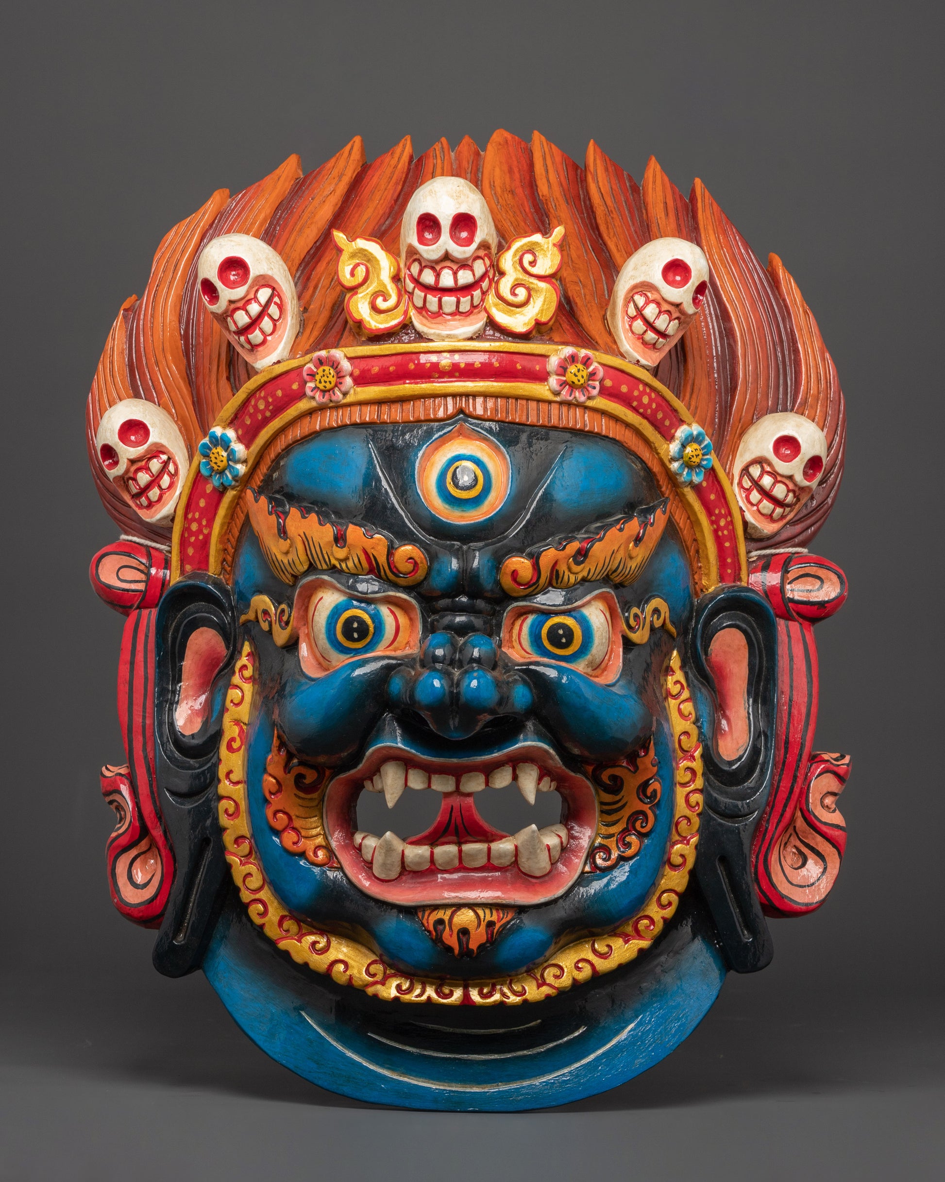 Hand-Carved Bhairav Mask