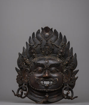 Brass Mask of Bhairava | Sacred Deity For Transformation Wall Decor