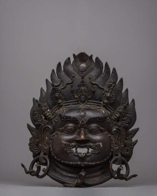 Brass Mask of Bhairava | Sacred Deity For Transformation Wall Decor