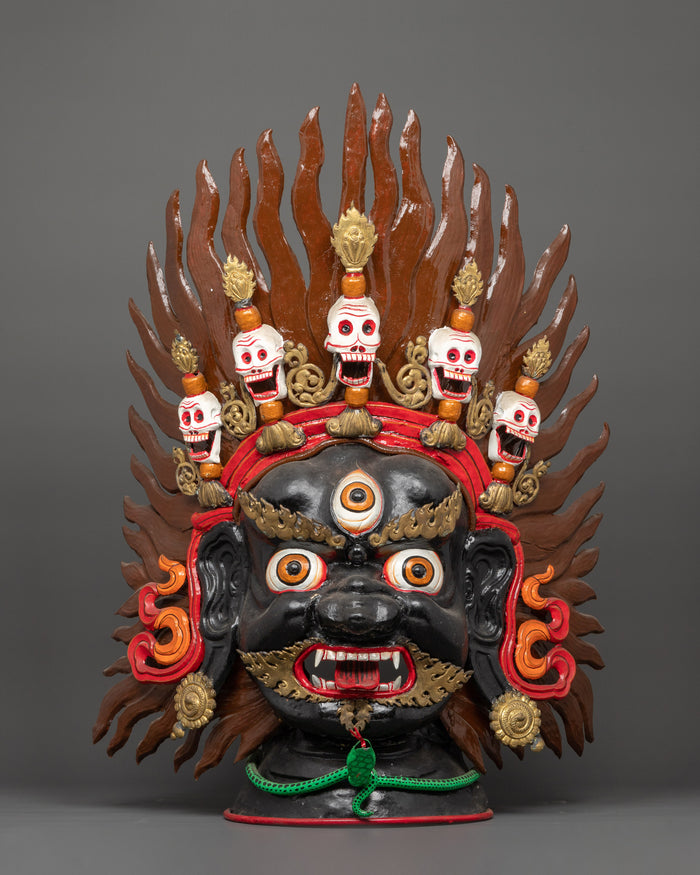 Bhairav Mask for Decor | Fierce Tibetan Guardian Deity