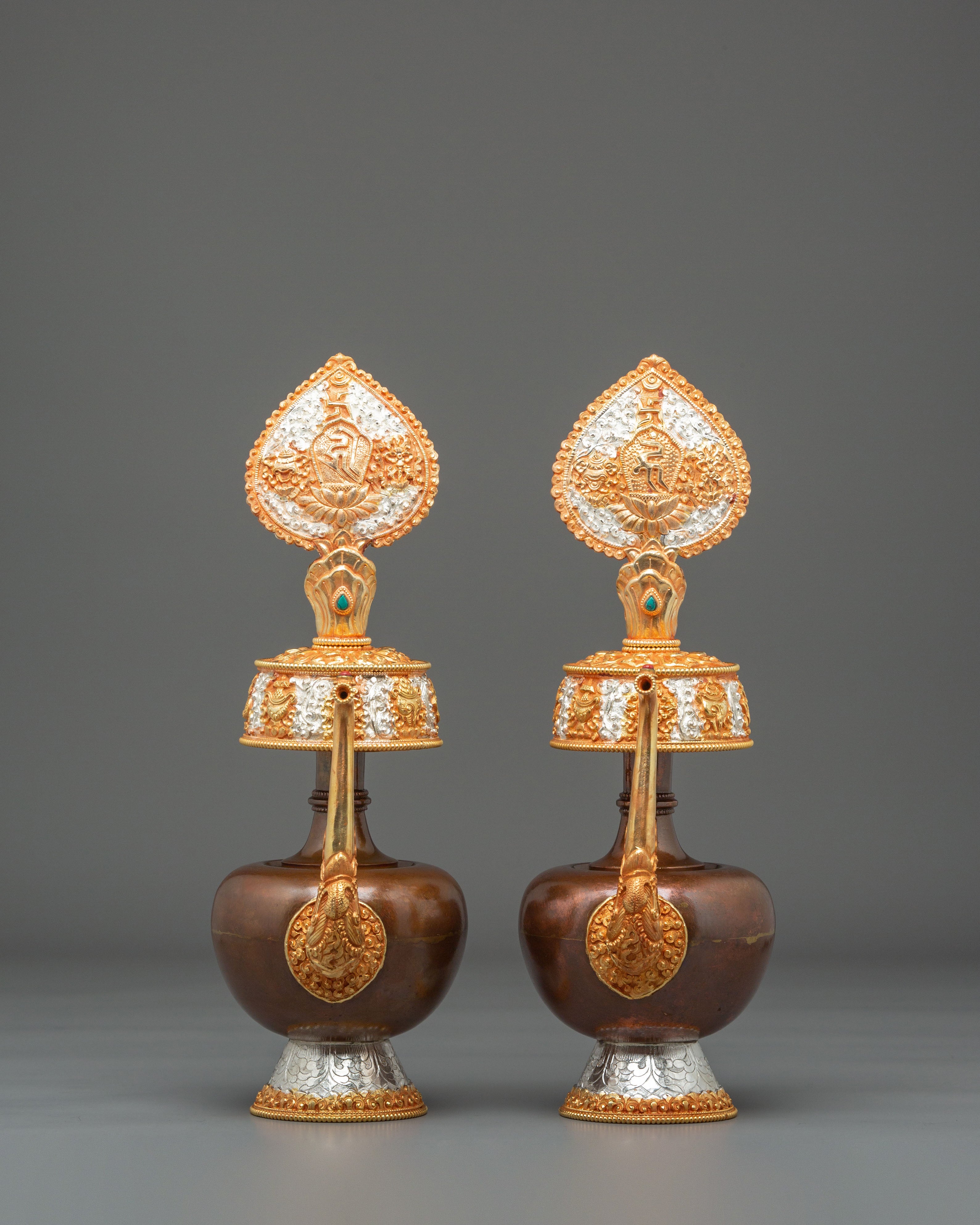 Buddhist Water Offering Bhumba Set | Sacred Ritual Vase for Blessings and Purification