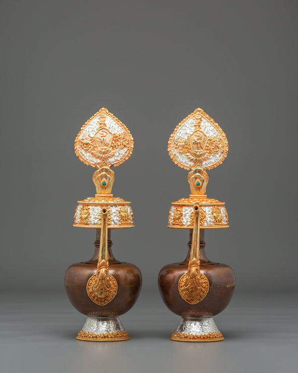 Buddhist Water Offering Bhumba Set | Sacred Ritual Vase for Blessings and Purification