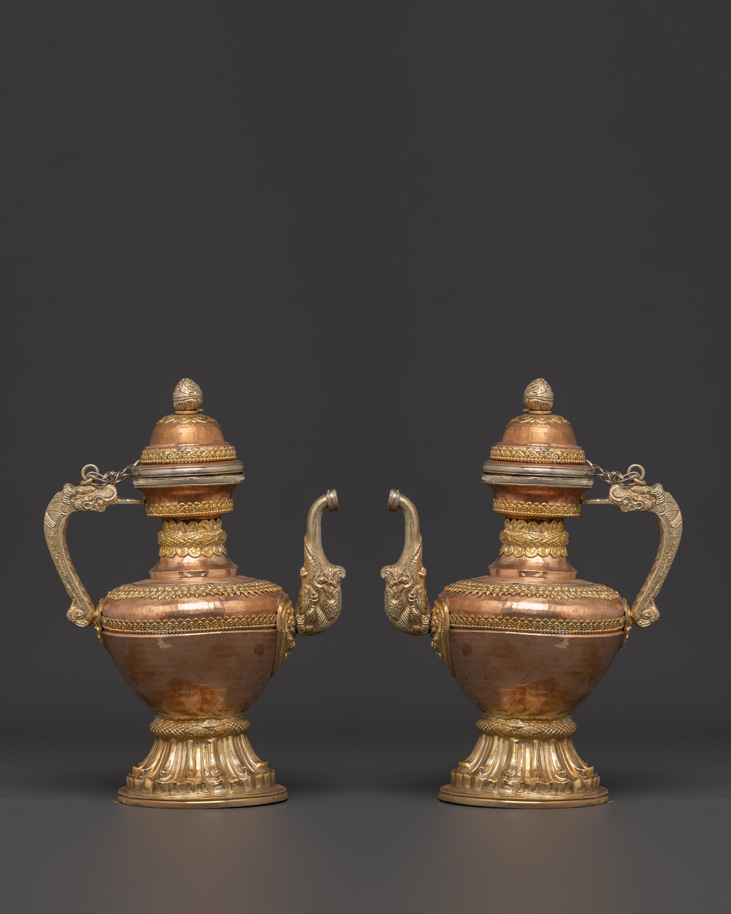 Handcrafted Copper Bhumba Set | Traditional Brass and Copper Ritual Tools