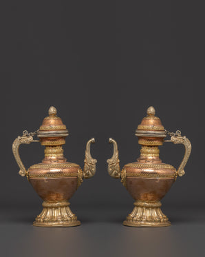 Handcrafted Copper Bhumba Set | Traditional Brass and Copper Ritual Tools