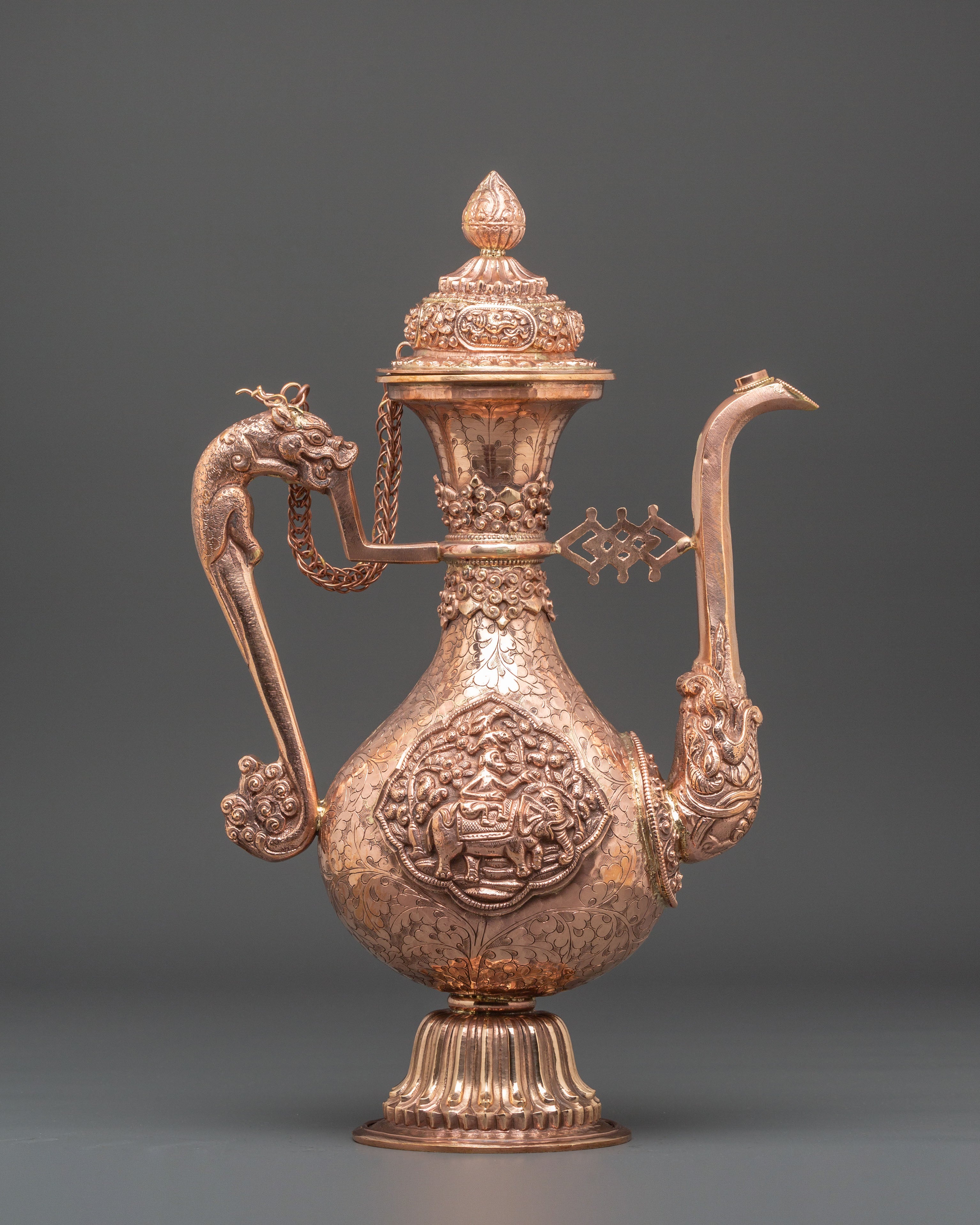 Copper Ritual Bhumba | Tibetan Buddhist Water Offering Vessel for Purification