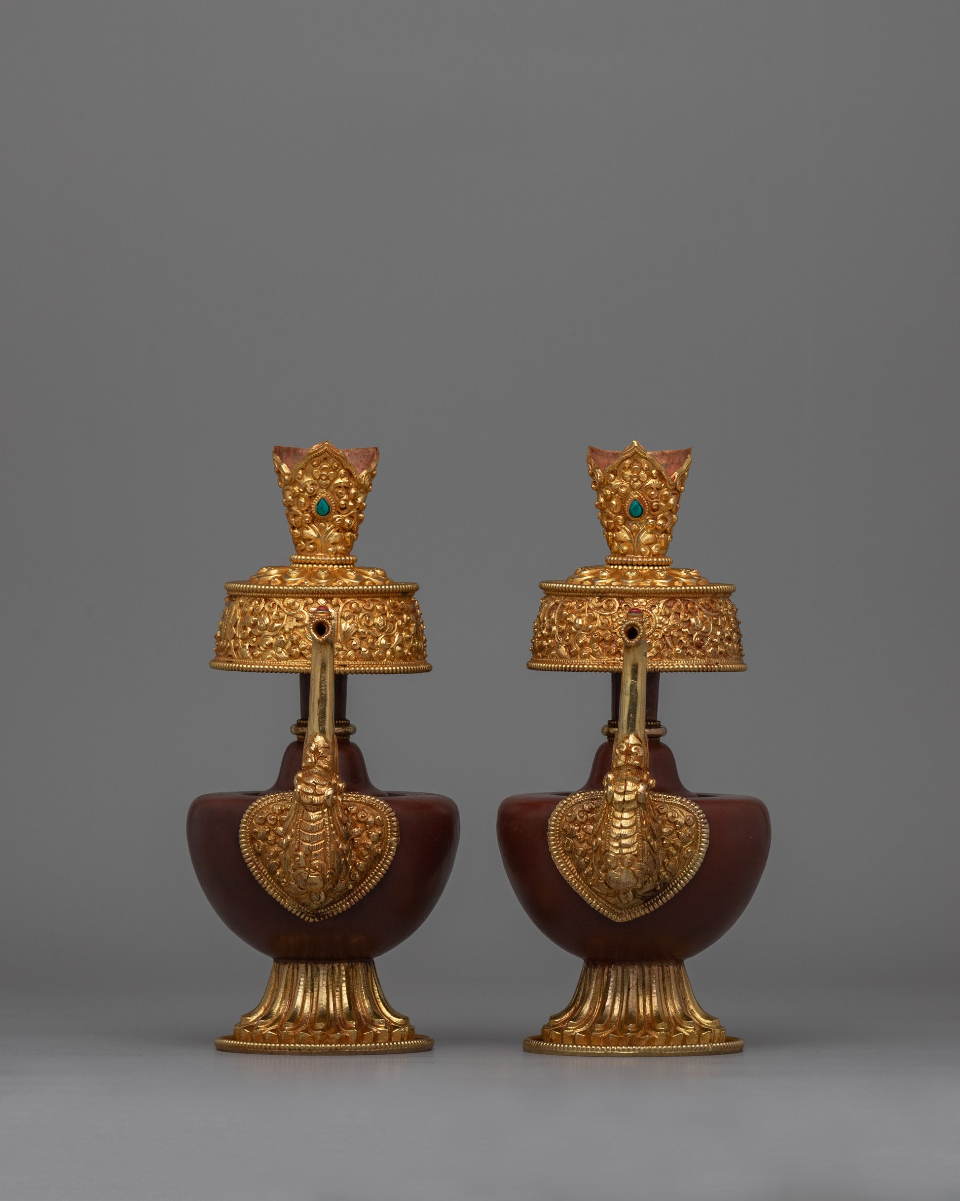 Gold-Plated Ritual Vases for Buddhist Ceremonies