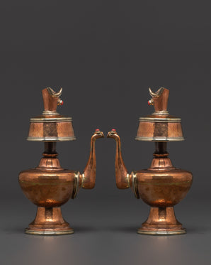 Copper Bumpa Set with Bird-Form Spouts
