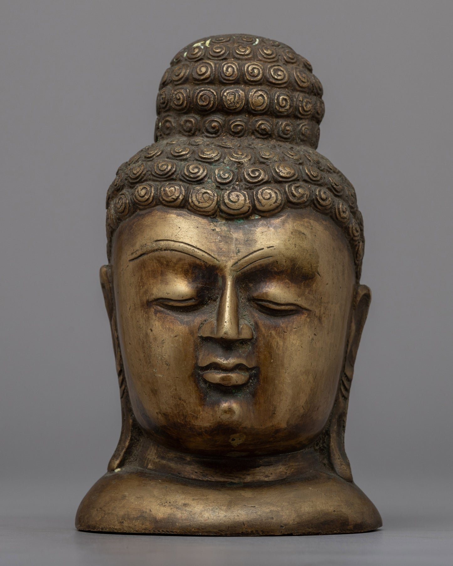 Handcrafted Brass Big Buddha Head | Exquisite Artwork for Serenity and Spiritual Decor