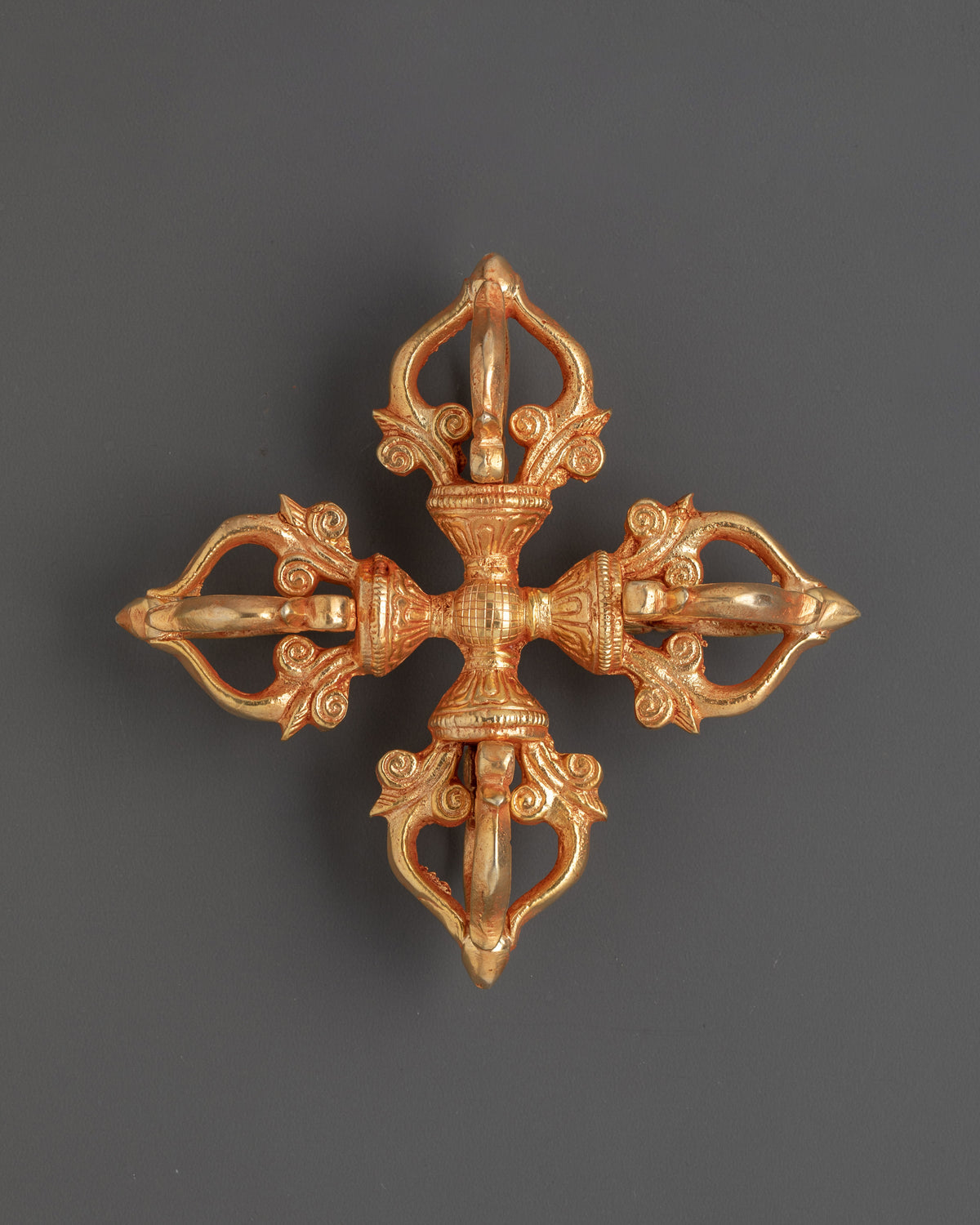 Bishwo Vajra Buddhist Ritual Tool | Gold Plated Copper