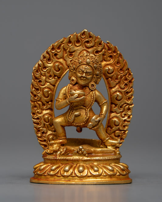 24k Gold Plated Black Jambhala Statue