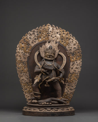  Handcrafted Iron Black Dzambhala Statue