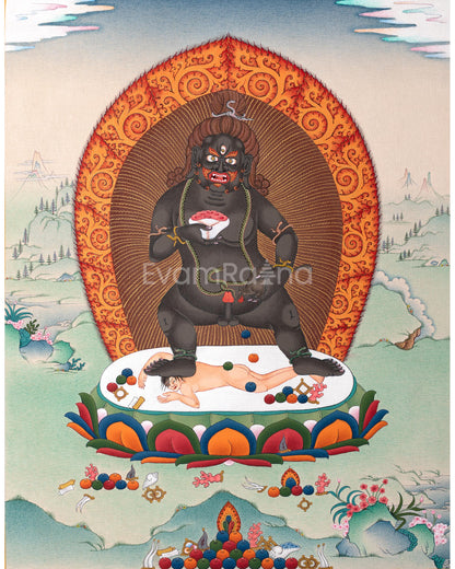 Black Dzambhala Thangka 