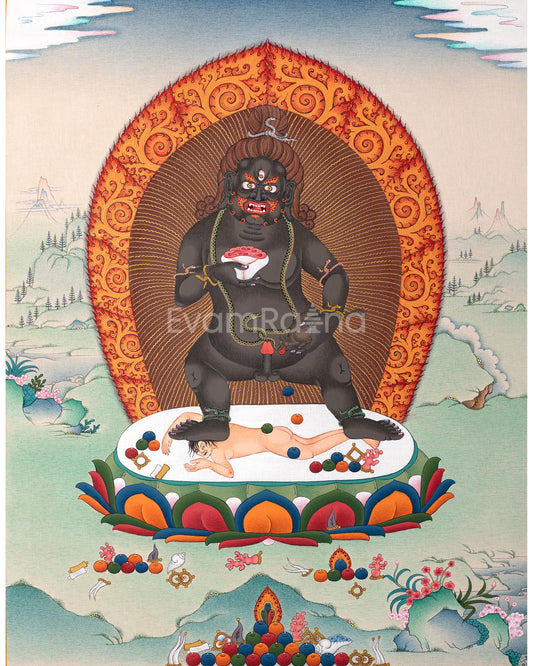 Black Dzambhala Thangka 