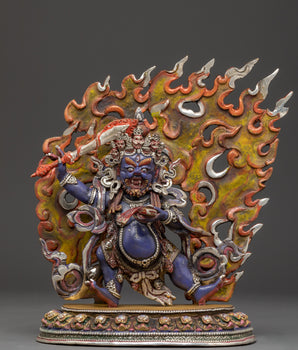 Semi-Wrathful Black Manjushri Statue | Tibetan Purification Deity