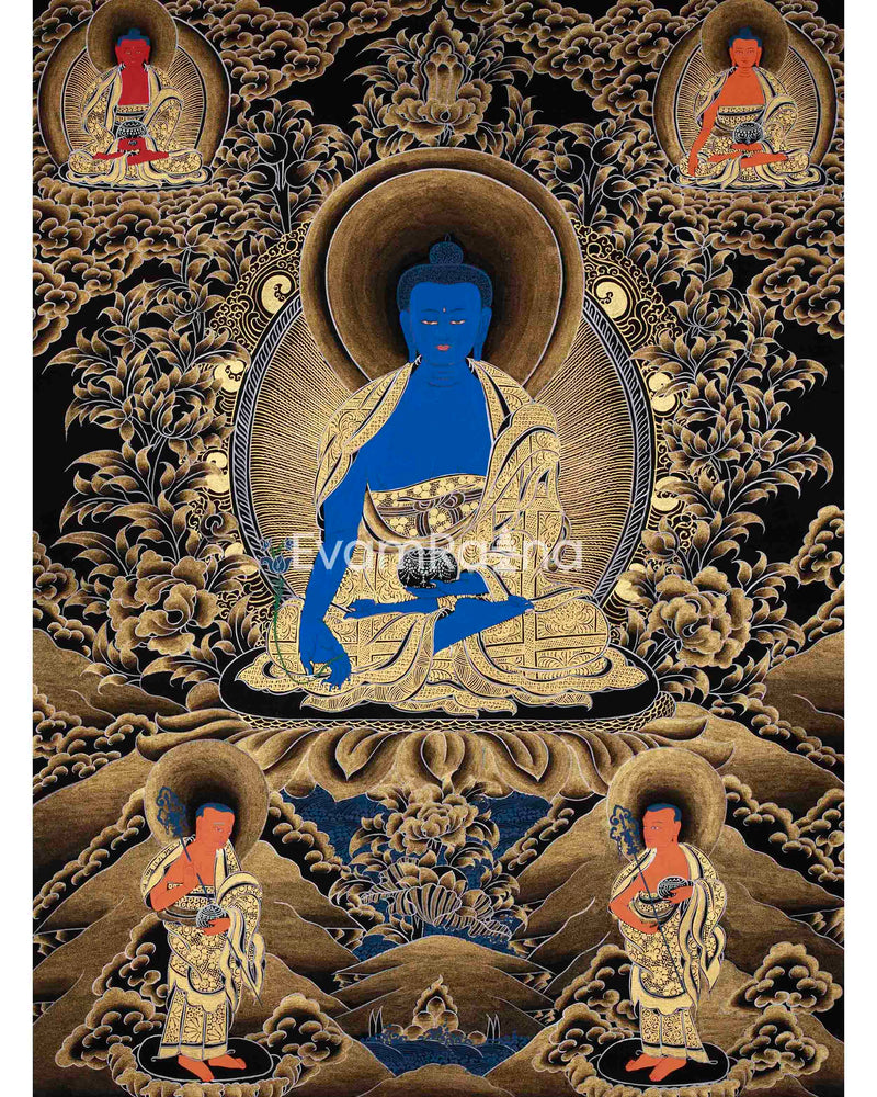 Blue Medicine Buddha Thangka 