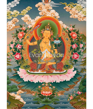 Boddhisattva Manjushri Original Thangka | Vajrayana Buddhism