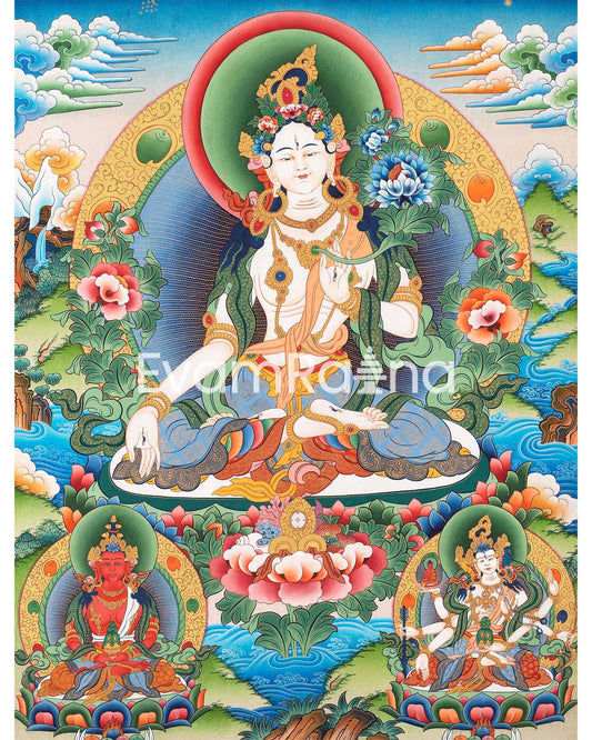 Bodhisattva with White Tara Thangka