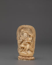Handcarved Ganesh Bone Statue | Hindu Deity Ganesha Sculpture