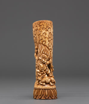 Hand Carved Yamantaka Bone | Wrathful Deity for Decor