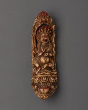 Sacred Tibetan Mahakala Bone Carving | Buddhist Protector Deity Artwork