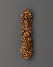 Dzambhala Wealth Deity Carving | Tibetan Bone Sculpture Artwork