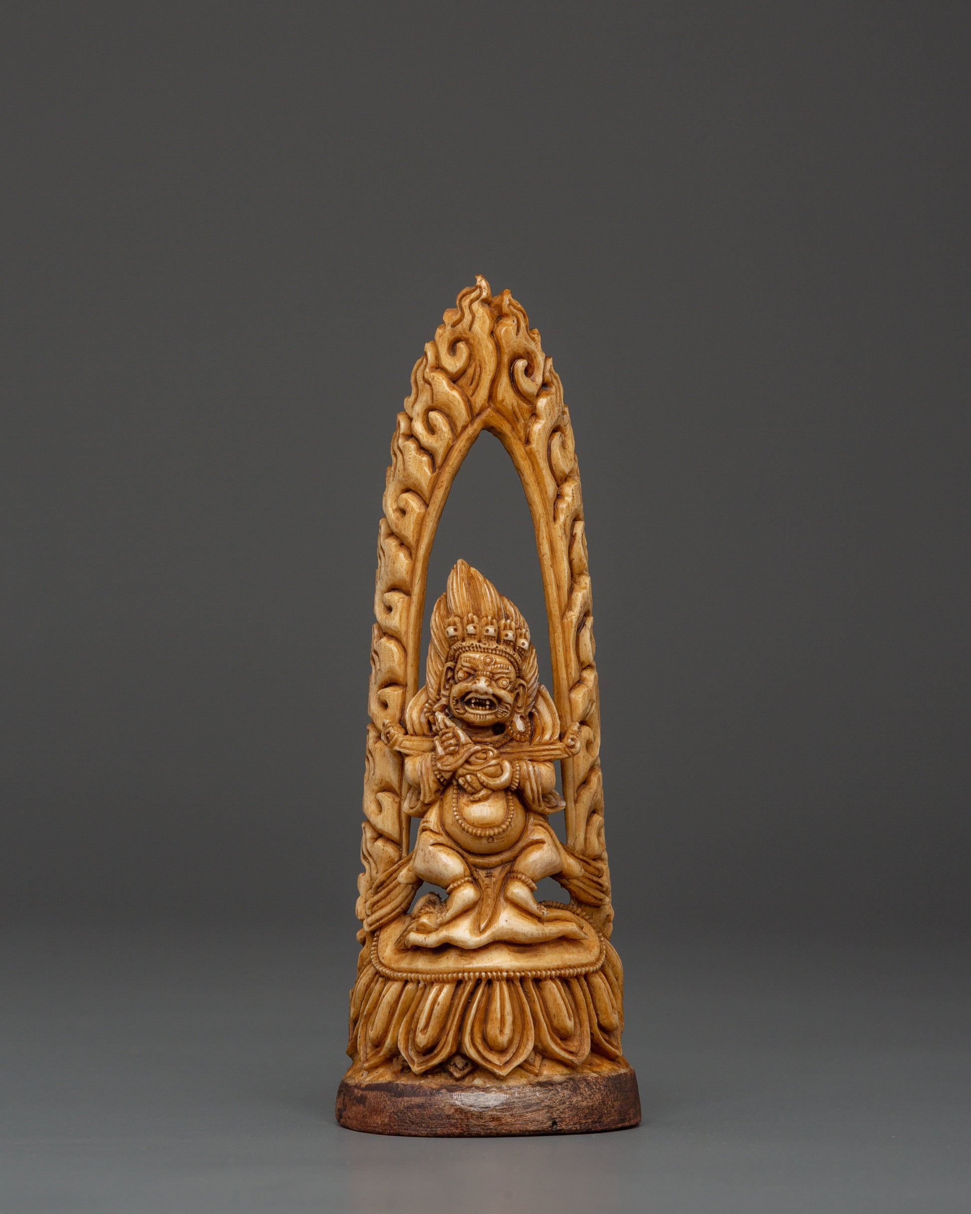 Wrathful Deity Bone Carving