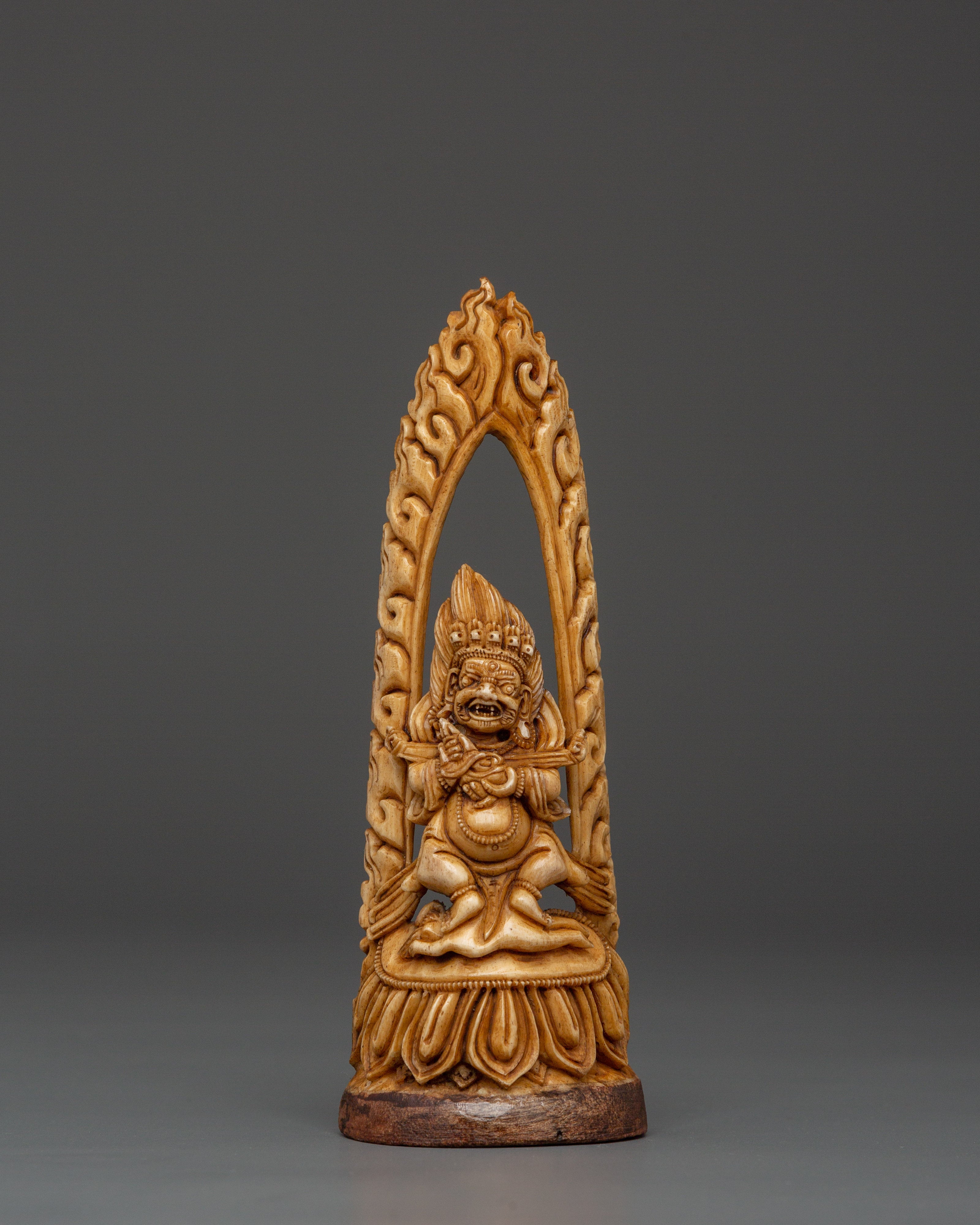 Wrathful Deity Bone Carving