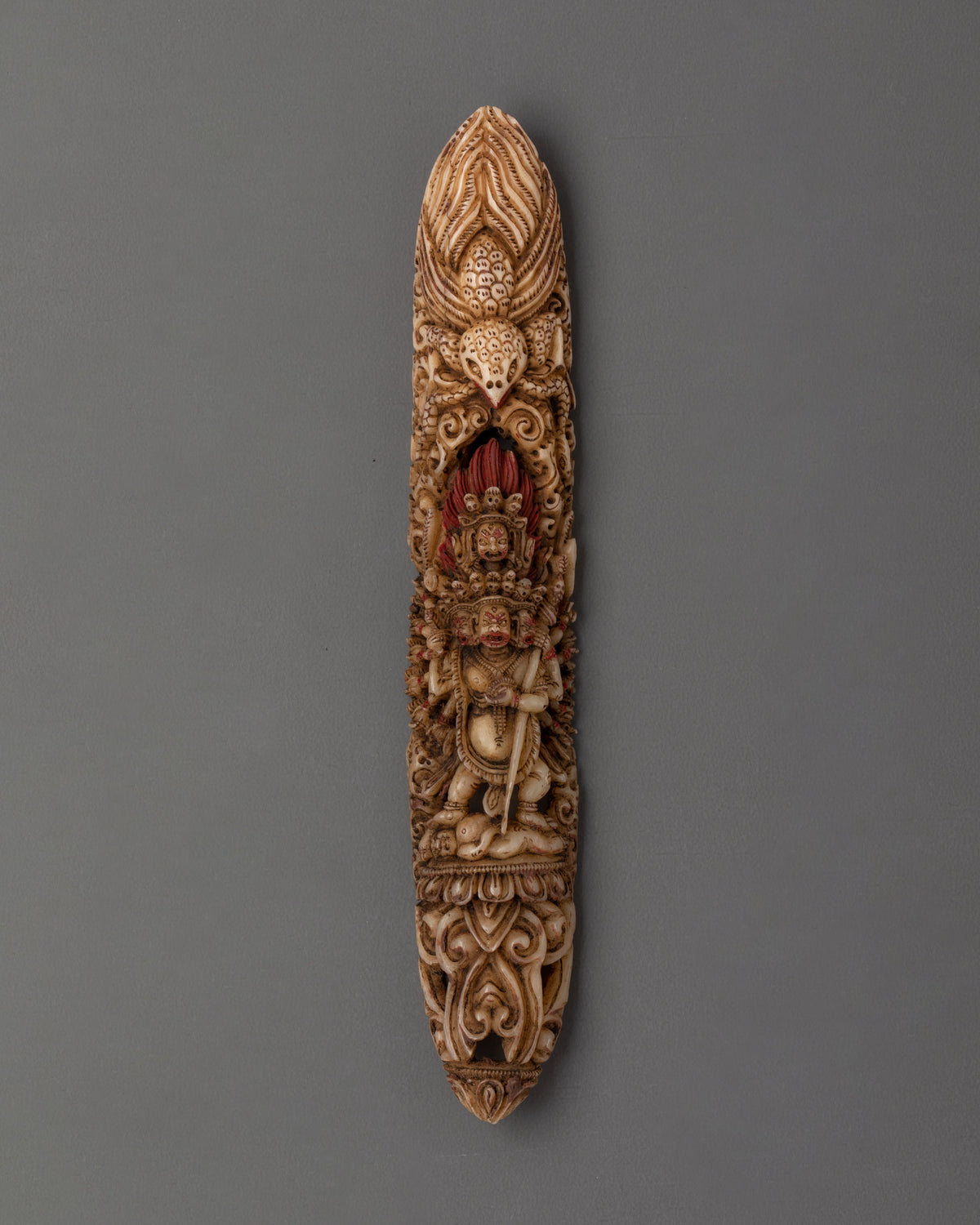 Mahakala Tibetan Bone Carving | Buddhist Protector Deity Artwork