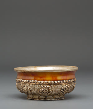 Tibetan Buddhist Offering Bowl | Meditation and Altar Decor