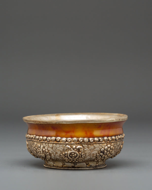 Tibetan Buddhist Offering Bowl | Meditation and Altar Decor