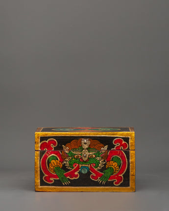 Hand-Painted Tibetan Wooden Box
