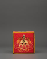 Tibetan box featuring a wrathful deity face