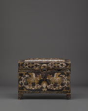 Silver And Brass Inlaid Spiritual Box | Decorative Iron Box for Home Decor