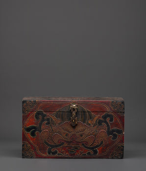 Tibetan Hand-Painted Sacred Object Box | Wooden Box for Rituals & Spiritual Keepsakes