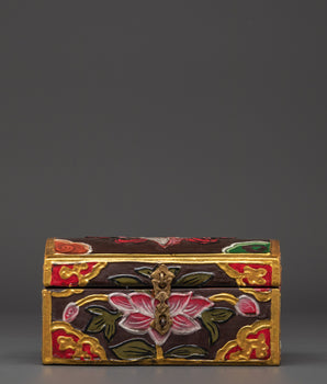 Tibetan Hand-Painted Wooden Box