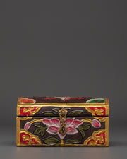 Tibetan Hand-Painted Wooden Box