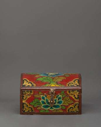 Red Tibetan wooden box