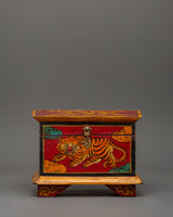 Hand-Painted Wooden Tiger Box