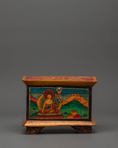 Tibetan Wooden Buddha Box