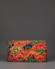 Tibetan Wooden Box with Dragon Art