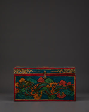 Tibetan Dragon Wooden Box