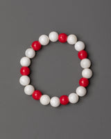 Handmade Red White Beaded Bracelet
