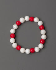 Handmade Red White Beaded Bracelet