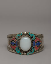 White Metal with Gemstone Bracelet